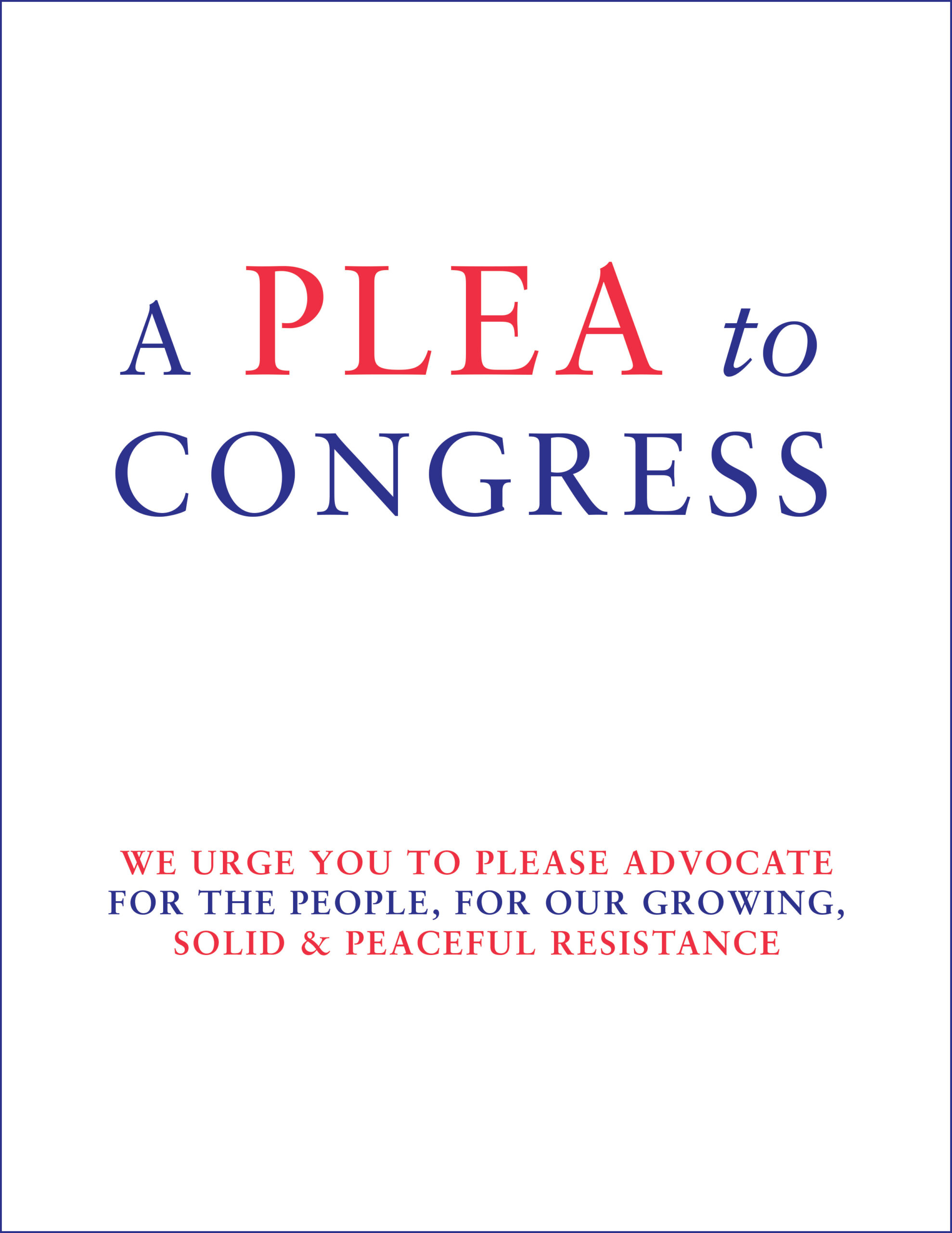 A Plea to Congress*